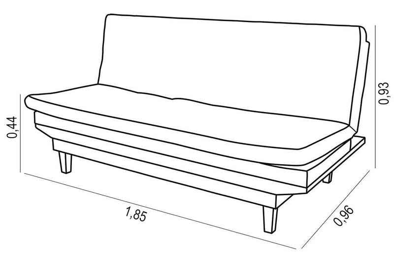 Imagem de Sofa Cama Caribe Reclinavel Base Em Madeira Essencial Estofados