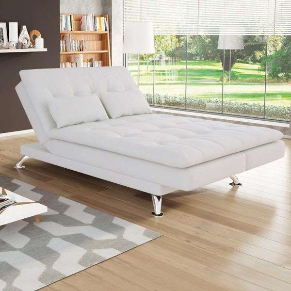 Imagem de Sofá-Cama Casal 3 Lugares Alana material sintético Branco