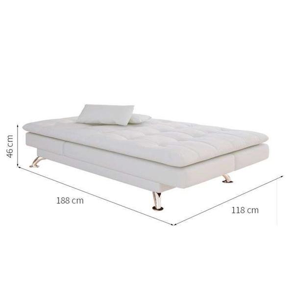 Imagem de Sofá-Cama Casal 3 Lugares Annanda material sintético Branco