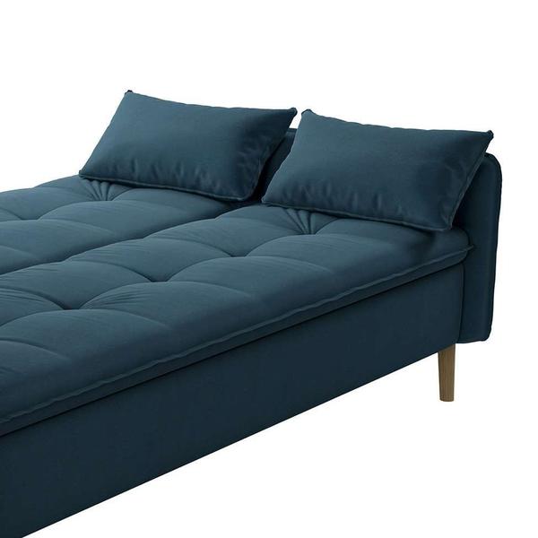 Imagem de Sofá-Cama Casal 3 Lugares Donna Veludo Azul Turquesa