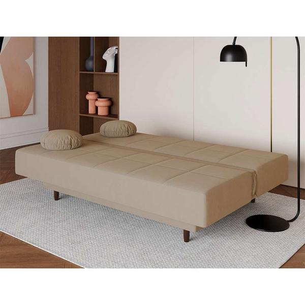 Imagem de Sofá-Cama Casal 3 Lugares Jimmy Suede Bege