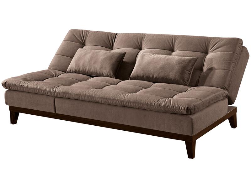 Imagem de Sofá-cama Casal 3 Lugares Reclinável Suede Linoforte Jade BPM A2