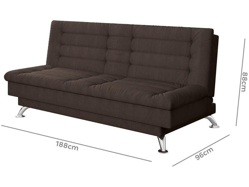 Imagem de Sofá-cama Casal 3 Lugares Reclinável Suede Linoforte Maya