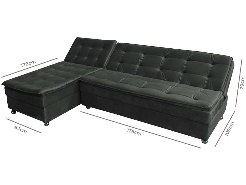 Imagem de Sofá-cama Casal 3 Lugares Reclinável Suede Matrix Penélope