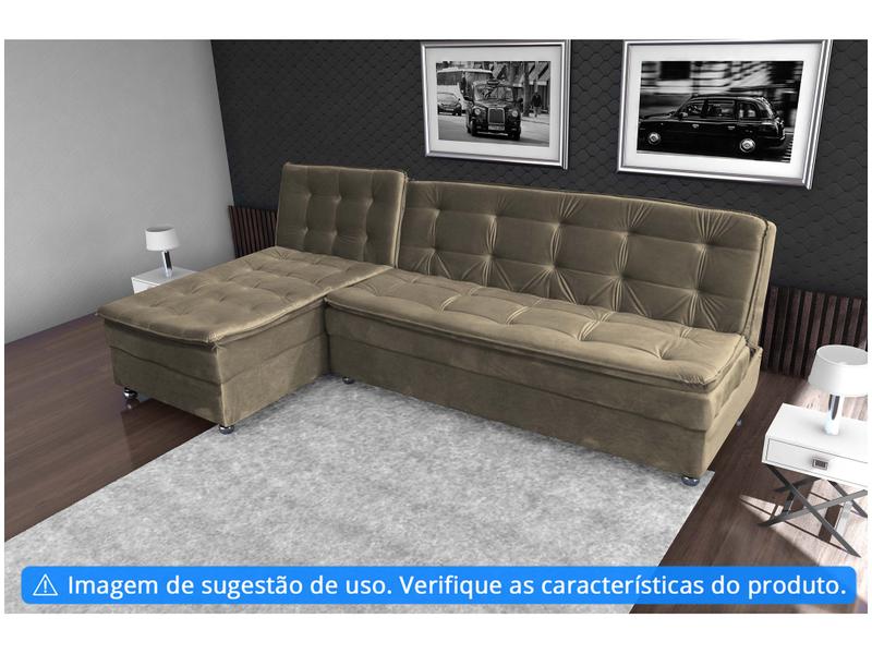 Imagem de Sofá-cama Casal 3 Lugares Reclinável Suede Matrix Penélope