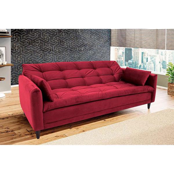 Imagem de Sofá-Cama Casal 3 Lugares Sofia Suede Vermelho