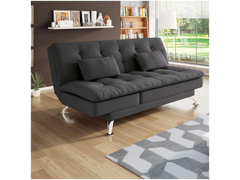 Imagem de Sofá-cama Casal 3 Lugares Suede Linoforte Jade A2