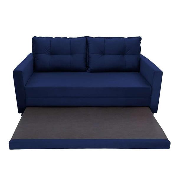 Imagem de Sofá-Cama Casal 3 Lugares Trancoso Suede Azul