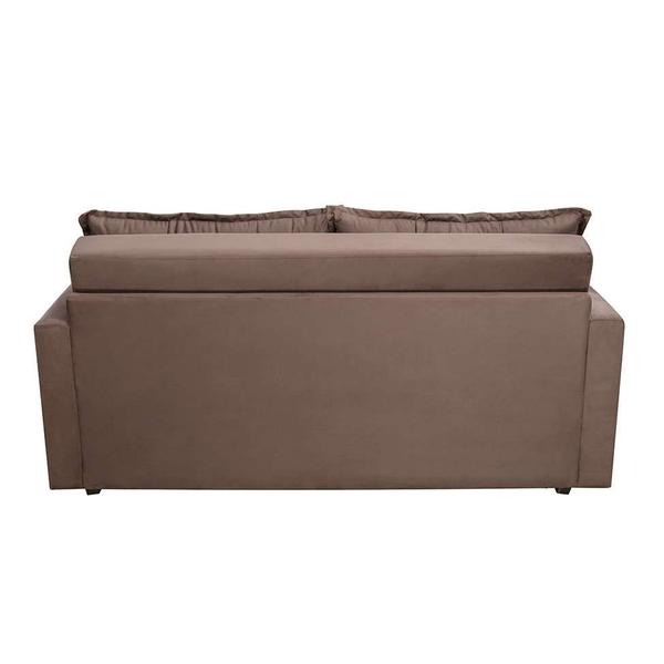 Imagem de Sofá-Cama Casal 3 Lugares Trancoso Suede Liso Tabaco