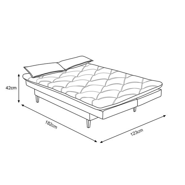 Imagem de Sofá Cama Casal Amarilis Premium Pés em Madeira Estofado Veludo Terracota