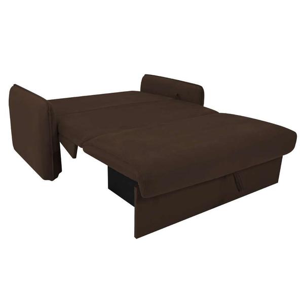 Imagem de Sofá-Cama Casal com Baú 2 Lugares Zaia Suede Marrom