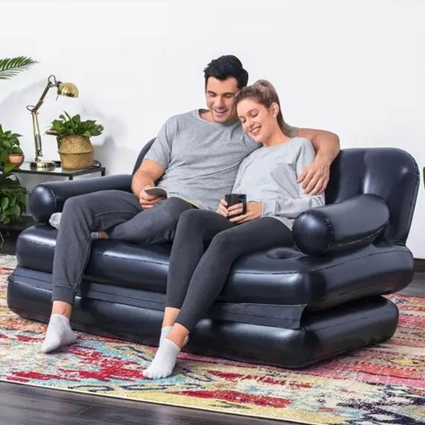 Imagem de Sofa Cama Casal Inflavel 5 Em 1 Multifuncional Poltrona Confortavel Sala Estar Quarto Casa Confortavel Relaxante Resistente