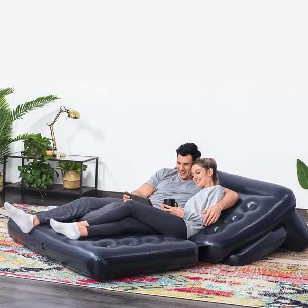 Imagem de Sofa Cama Casal Inflavel Grande 5 Em 1 Multifuncional Poltrona Relaxante Descanso Conforto Casa Hospede Visita