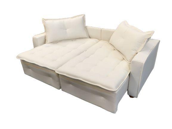 Imagem de Sofa Cama Casal Linho Creme Filadélfia REC ESTOFADOS