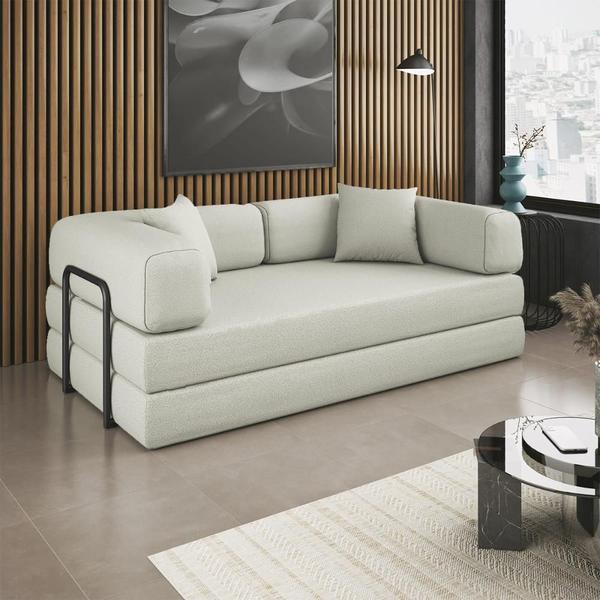 Sofá Cama Colchão Casal Compactair Confortável Sala Balaqui - Balaqui Decor