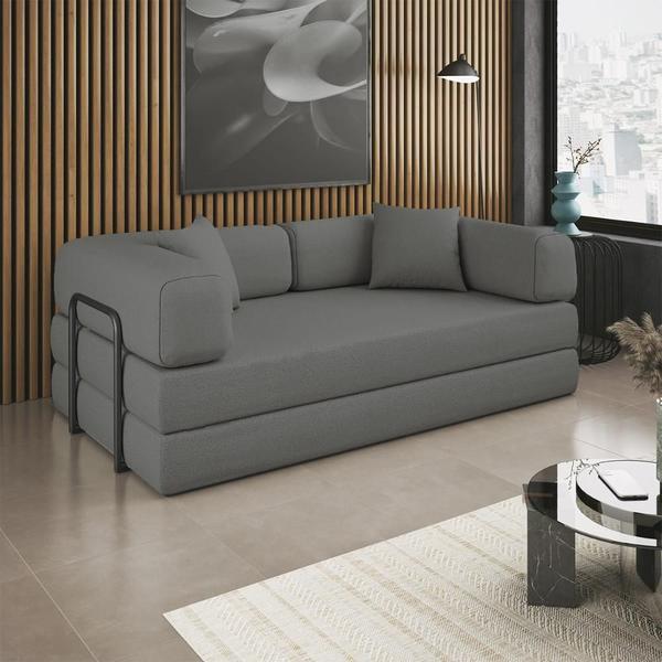 Sofá Cama Colchão Casal Compactair Confortável Sala Balaqui - Balaqui Decor