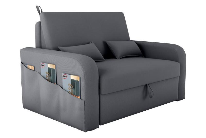 Imagem de Sofá Cama com Baú 2 Lugares 140cm Lady Day Cinza Matrix