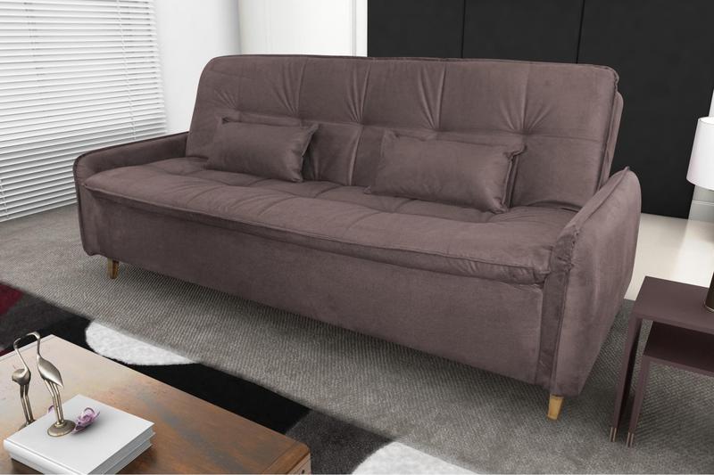 Imagem de Sofá Cama Donna Suede Marrom B256 - Matrix