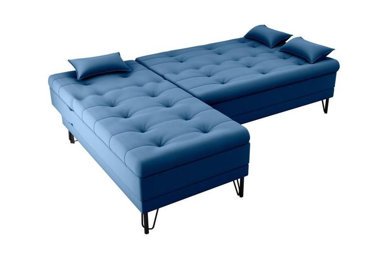 Imagem de Sofá Cama e Chaise 3 lugares 200cm Nice Azul Matrix