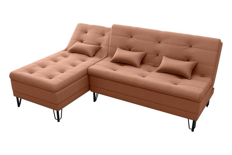 Imagem de Sofá Cama e Chaise 3 lugares 200cm Nice Ferrugem Matrix