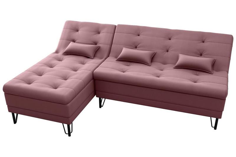 Imagem de Sofá Cama e Chaise 3 lugares 200cm Nice Rosê Matrix