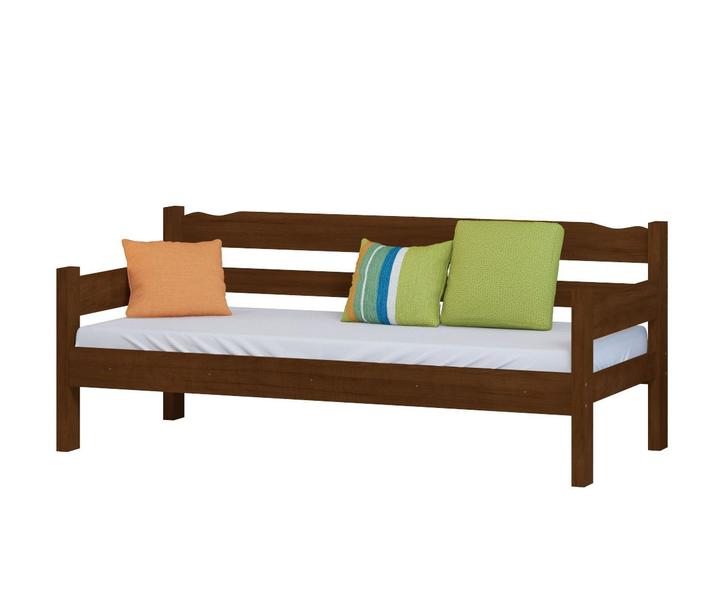 Imagem de Sofa Cama Esmeralda de Madeira Maciça Cor Castanho  Transforme Seu Espaço com Conforto e Elegância