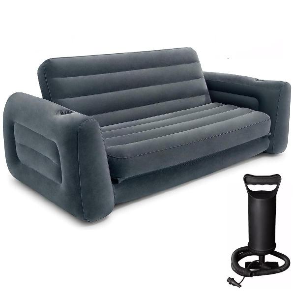 Imagem de Sofá cama inflável intex 2 lugares sup até 200kg 2,03 x 2,31 x 0,66m