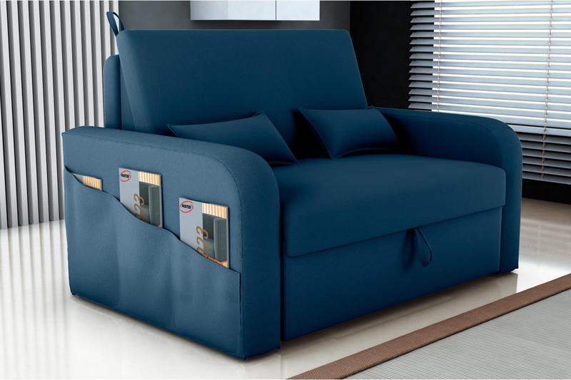 Imagem de Sofá Cama Lady Dai Matrix 2 Lugares Veludo Azul