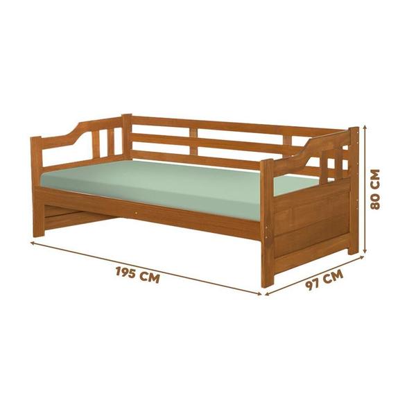 Imagem de Sofá Cama Madeira Maciça Solteiro Imbuia Shop JM