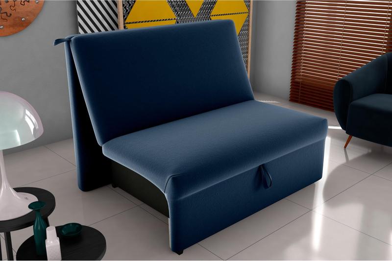 Imagem de Sofá Cama Malu Veludo Azul E433 - Matrix