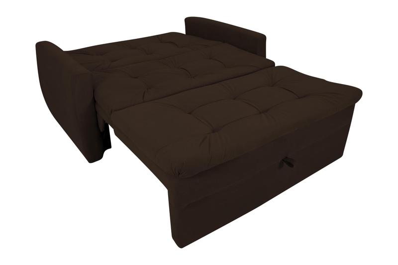 Imagem de Sofá Cama Meg Suede Marrom B256 - Matrix