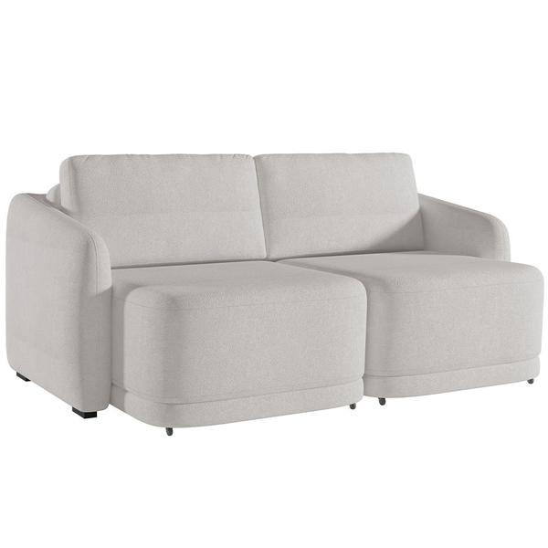 Imagem de Sofá Cama para Sala de Estar 2 Lugares 216cm Montserrat K01 Bouclê Creme - Lyam Decor