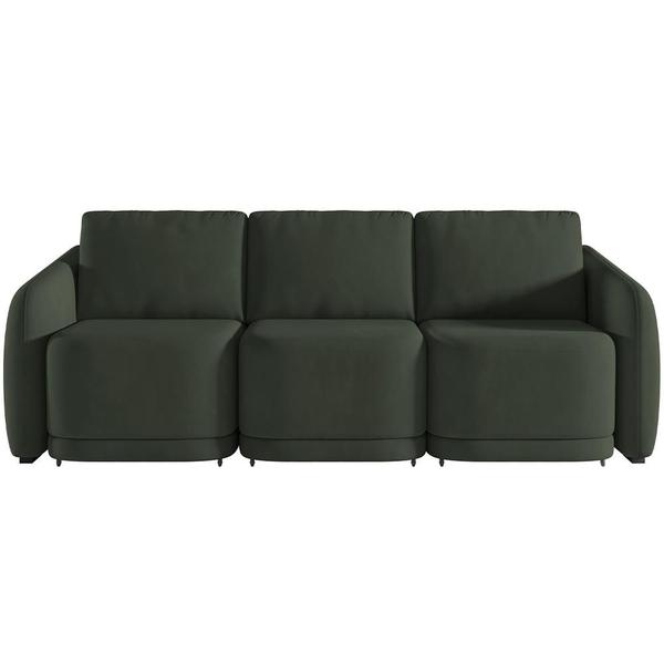 Imagem de Sofá Cama para Sala de Estar 3 Lugares 306cm Montserrat K01 Veludo Verde - Lyam Decor