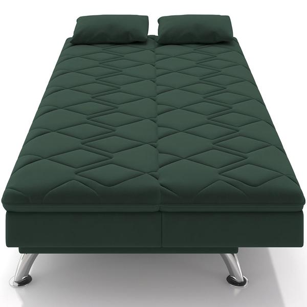 Imagem de Sofá Cama para Sala de Estar Quarto 193cm Lia M03 Veludo Verde Musgo - Lyam Decor