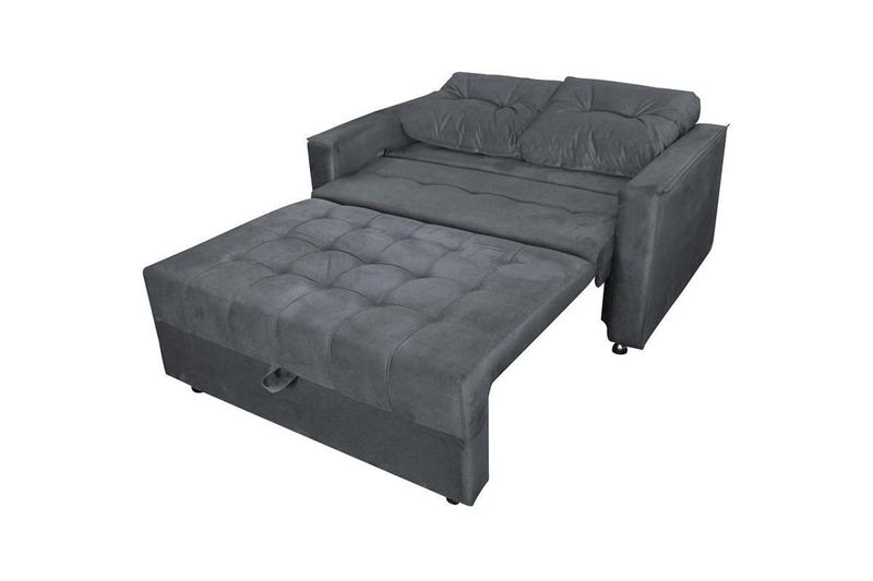 Imagem de Sofá Cama Reclinável 2 Lugares 140cm Drika Cinza Matrix