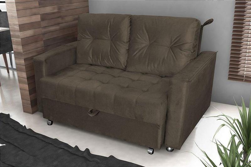 Imagem de Sofá Cama Reclinável 2 Lugares 140cm Drika Marrom Matrix