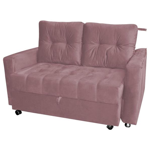 Imagem de Sofá Cama Reclinável 2 Lugares 140cm Drika rosa Matrix