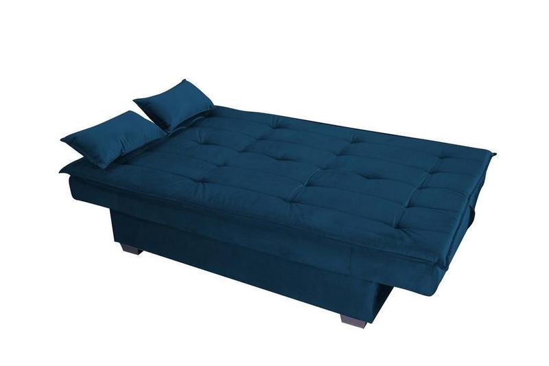 Imagem de Sofá Cama Reclinável 2 Lugares 180cm Esmeralda Azul Matrix