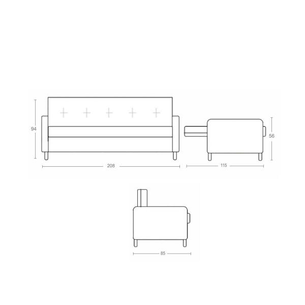 Imagem de Sofá Cama Reclinável 3 Lugares e Almofadas Inclusas Multimóveis CR45239