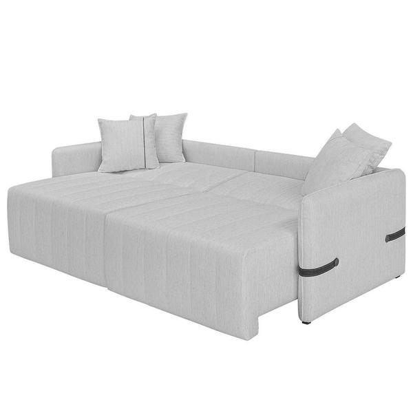 Imagem de Sofá Cama Retrátil 160cm Essence D05 Linho Cinza-preto - Mpozenato