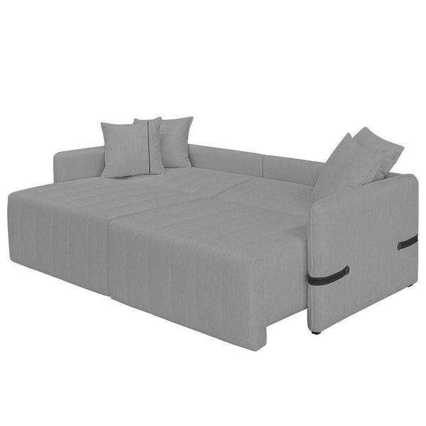 Imagem de Sofá Cama Retrátil 240cm Essence D05 Linho Grafite-preto - Mpozenato