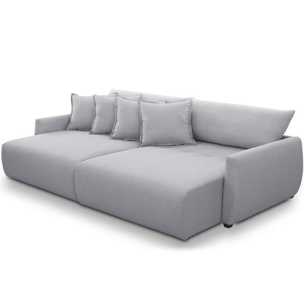 Imagem de Sofá Cama Retrátil 3 Lugares Para Sala de Estar 210cm Sky T03 Linho Cinza - Lyam Decor