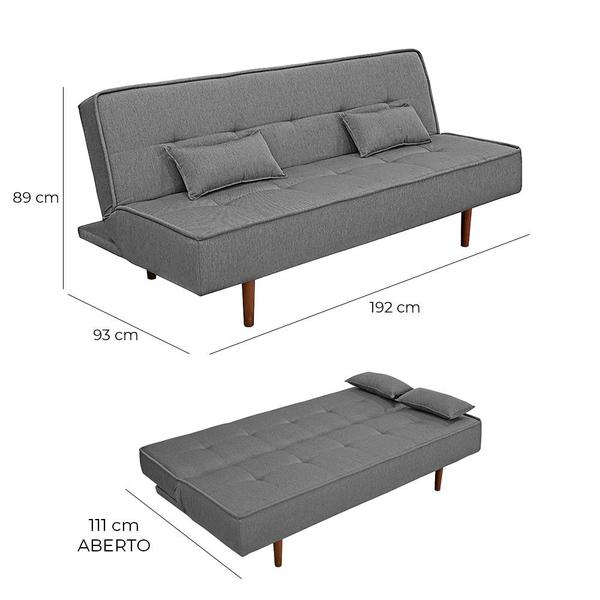 Imagem de Sofá Cama Silver 2 Estágios 3 Lugares - Linho