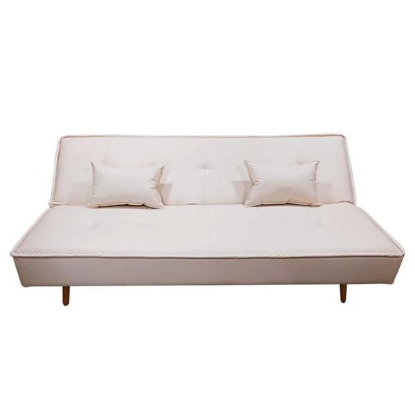 Imagem de Sofá Cama Silver 3 Lugares Reclinável 1,92 Material Sintético Bege Speciale Home