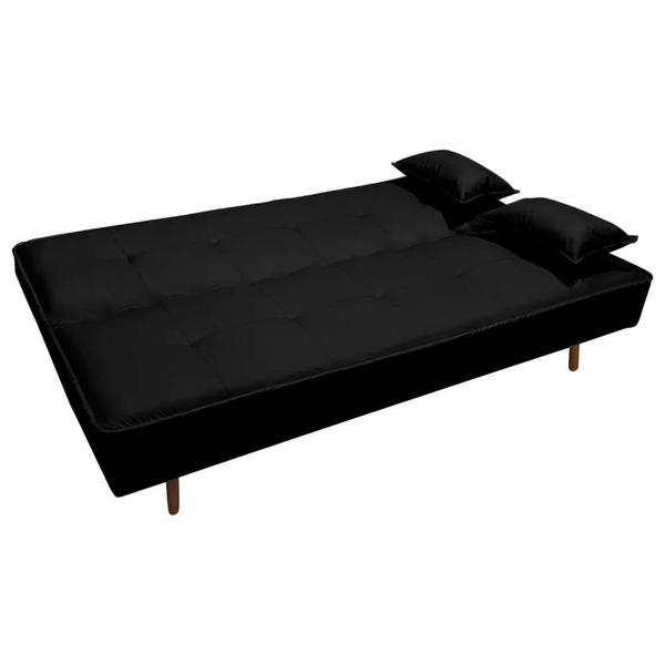 Imagem de Sofá Cama Silver 3 Lugares Reclinável 1,93 Sintético Preto - Speciale Home