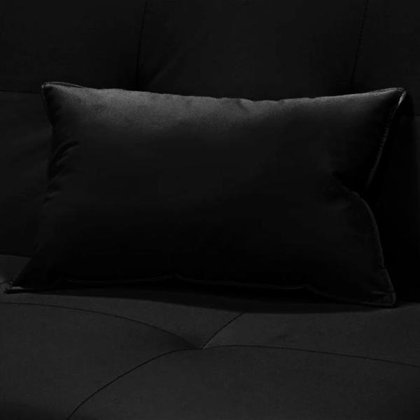 Imagem de Sofá Cama Silver 3 Lugares Reclinável Casal Corano Preto Fosco Speciale home