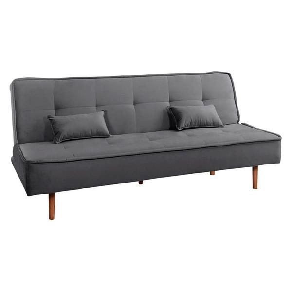 Imagem de Sofá Cama Silver 3 Lugares Reclinável Suede Cinza Chumbo 1,92 Speciale Home