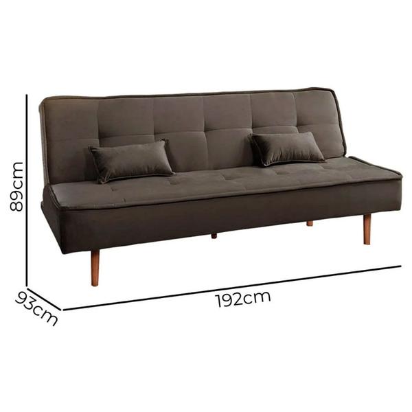 Imagem de Sofá Cama Silver 3 Lugares Reclinável Suede Marrom 1,92 Shop das Cabeceiras