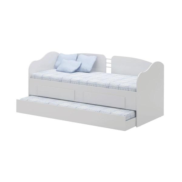 Imagem de Sofá Cama Solteiro Ditália Cama Auxiliar 2 Gav. CM-08 Branco