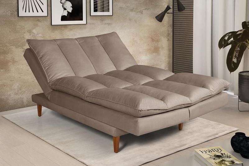 Imagem de Sofá Cama Vancouver com Banqueta Suede